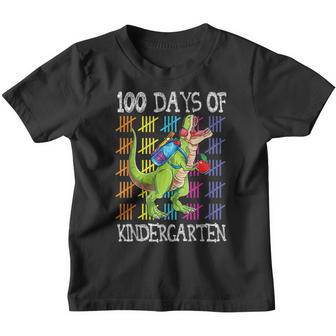 100 Days Of Kindergarten Trex 100Th Day Of School Youth T-shirt - Thegiftio UK