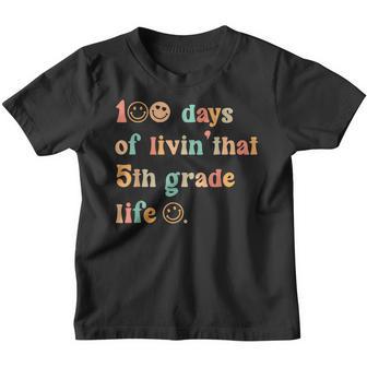 100 Days Of Livin That 5Th Grade Life 100 Days Of School Youth T-shirt - Thegiftio UK
