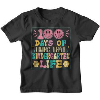 100 Days Of Living That Kindergarten Life Happy School Day Youth T-shirt - Thegiftio UK