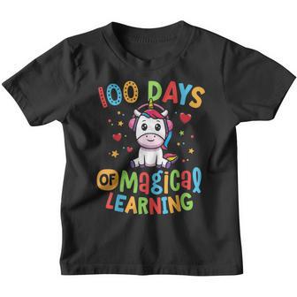 100 Days Of Magical Learning Happy 100Th Day Of School Youth T-shirt - Thegiftio UK