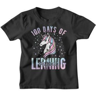 100 Days Of Magical Learning Unicorn 100Th Day School Girls V2 Youth T-shirt - Thegiftio UK