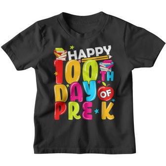 100 Days Of Pre-K Happy 100Th Day Of School Teacher Student Youth T-shirt - Thegiftio UK