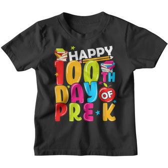 100 Days Of Pre K - Happy 100Th Day Of School Youth T-shirt - Thegiftio UK