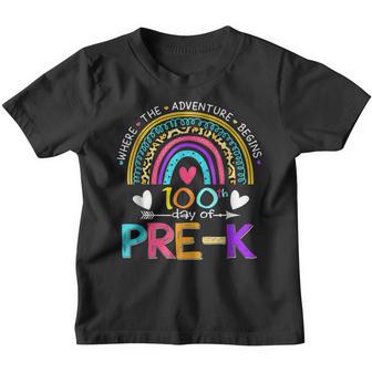 100 Days Of Pre K School Teacher Smarter Rainbow V2 Youth T-shirt - Thegiftio UK
