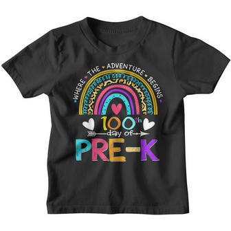 100 Days Of Pre-K School Teacher Smarter Rainbow Youth T-shirt - Thegiftio UK