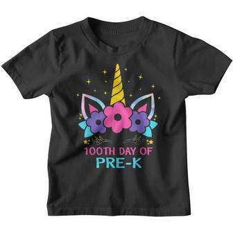 100 Days Of Pre K Unicorn Girl Costume Gift Kids Youth T-shirt - Thegiftio UK