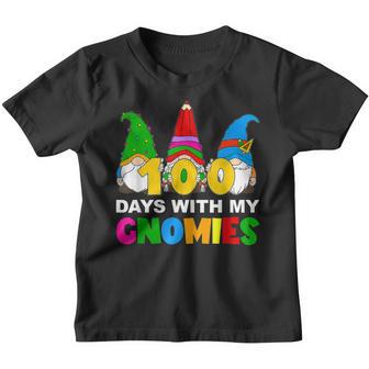 100 Days Of School 100Th Day With My Gnomies Funny Youth T-shirt - Thegiftio UK