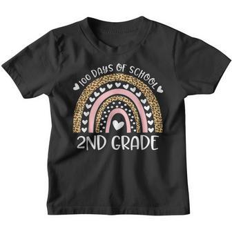 100 Days Of School 2Nd Grade Cute Rainbow Lover 100Th Day Youth T-shirt - Thegiftio UK