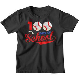 100 Days Of School Apparel 100Th Day Baseball Teacher Kids Youth T-shirt - Thegiftio UK