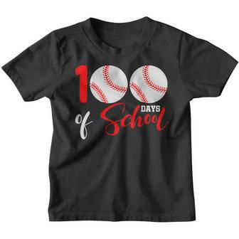 100 Days Of School Baseball Teacher Kids 100Th Day Of School V2 Youth T-shirt - Thegiftio UK