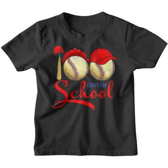 100 Days Of School Baseball Teacher Kids 100Th Day Of School V3 Youth T-shirt - Thegiftio UK