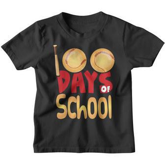 100 Days Of School Baseball Teacher Kids 100Th Day Of School V4 Youth T-shirt - Thegiftio UK