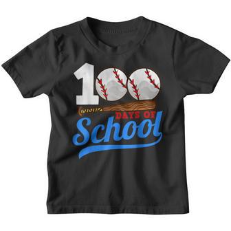 100 Days Of School Baseball Teacher Kids 100Th Day Of School V5 Youth T-shirt - Thegiftio UK