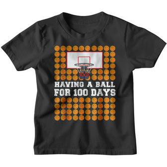 100 Days Of School Basketball 100Th Day Balls Gift For Boys V2 Youth T-shirt - Thegiftio UK