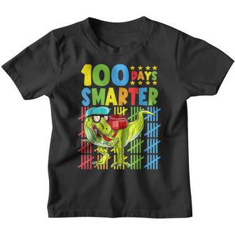 100 Days Of School Boys T Rex Smarter Kids Dinosaur V2 Youth T-shirt - Thegiftio UK