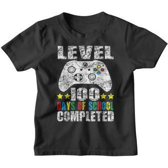 100 Days Of School Completed Gamer Gifts Boy Level Up Gaming Youth T-shirt - Thegiftio UK