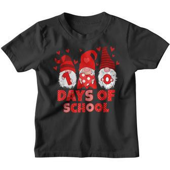 100 Days Of School Cute Gnomes Valentines Day Teachers Youth T-shirt - Seseable
