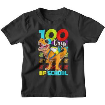 100 Days Of School Dinosaur 100 Days Smarter 100Th Day Youth T-shirt - Thegiftio UK