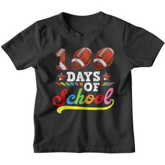 100 Days Of School Football Lover Happy 100Th Day Kids Boys Youth T-shirt - Thegiftio UK