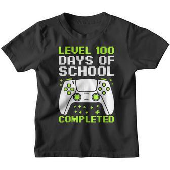 100 Days Of School For Boys Level Completed Gamer Youth T-shirt - Thegiftio UK