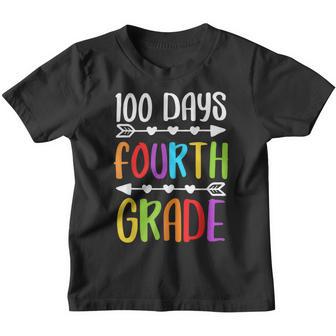 100 Days Of School For Fourth Grade Back To School Youth T-shirt - Thegiftio UK
