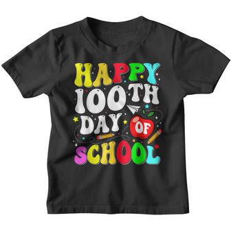 100 Days Of School For Teacher Kids Happy 100Th Day Groovy V2 Youth T-shirt - Thegiftio UK