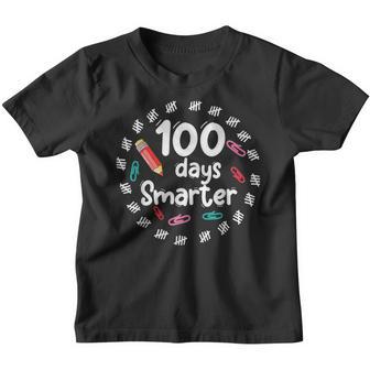 100 Days Of School For Teachers Kids 100 Days Smarter Youth T-shirt - Thegiftio UK