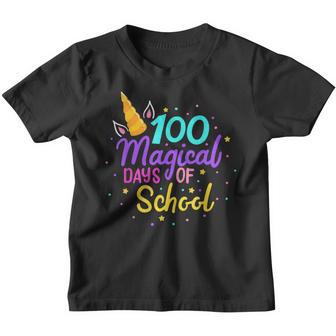 100 Days Of School Funny Cute Unicorn Face Back To School Youth T-shirt - Thegiftio UK