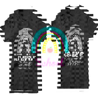 100 Days Of School Happy 100Th Day Of School Teacher Rainbow Youth T-shirt - Seseable