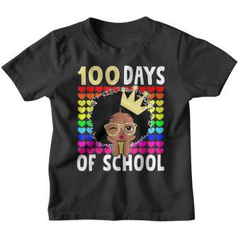 100 Days Of School Kids Girl Black African American Youth T-shirt - Thegiftio UK