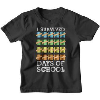 100 Days Of School Kids I Survived Boys Girls Teacher Youth T-shirt - Thegiftio UK