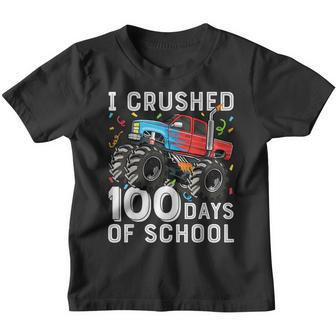 100 Days Of School Monster Truck 100Th Day Of School Boys Youth T-shirt - Thegiftio UK