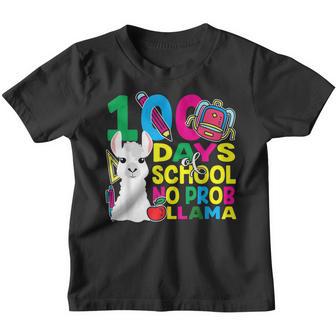 100 Days Of School No Prob-Llama Llama Teacher And Student Youth T-shirt - Thegiftio UK