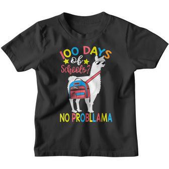 100 Days Of School No Probllama Llama 100Th Day Of School V2 Youth T-shirt - Thegiftio UK