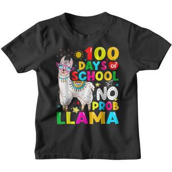 100 Days Of School No Probllama Llama 100Th Day V2 Youth T-shirt - Thegiftio UK