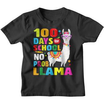 100 Days Of School No Probllama Llama 100Th Day V3 Youth T-shirt - Thegiftio UK