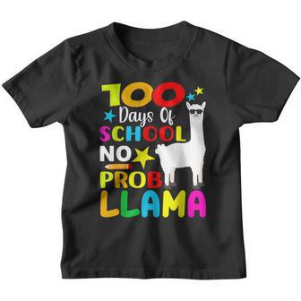 100 Days Of School No Probllama Llama 100Th Day V4 Youth T-shirt - Thegiftio UK