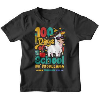 100 Days Of School No Probllama Llama Teachers Students Youth T-shirt - Seseable