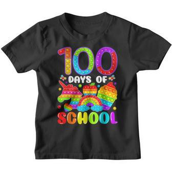 100 Days Of School Pop It Teacher Kids Boys Girls 100Th Day Youth T-shirt - Seseable