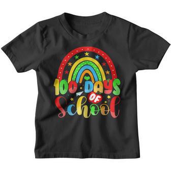 100 Days Of School Rainbow Teacher 100Th Day Of School Kids Youth T-shirt - Thegiftio UK