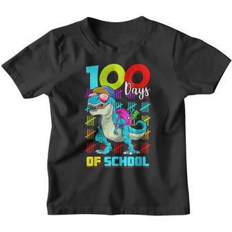 100 Days Of School T Rex 100 Days Smarter 100Th Day Youth T-shirt - Thegiftio UK