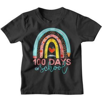 100 Days Of School Teacher Gifts 100Th Day Of School Rainbow Youth T-shirt - Thegiftio UK
