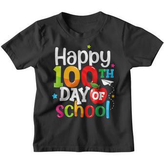 100 Days Of School Teachers Kids Girls Boys Happy 100Th Day Youth T-shirt - Thegiftio UK