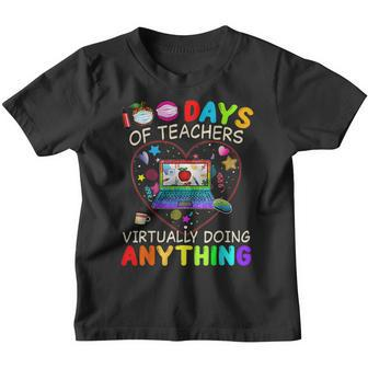 100 Days Of School Teachers Virtually Doing Anything Womens Youth T-shirt - Seseable