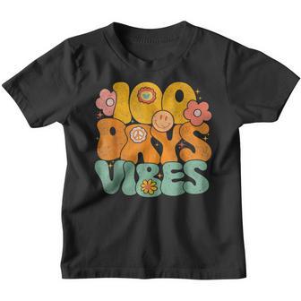 100 Days Of School Vibes 100Th Day Of School Retro Groovy Youth T-shirt - Thegiftio UK