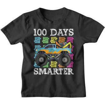 100 Days Of Smarter Monster Truck School Kids Boys Youth T-shirt - Thegiftio UK