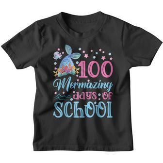100 Days School Mermaid Girl 100 Mermazing Days Of School V2 Youth T-shirt - Thegiftio UK