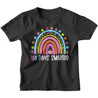 100 Days Smarter 100 Days Of School Rainbow Teachers Kids V4 Youth T-shirt - Thegiftio UK