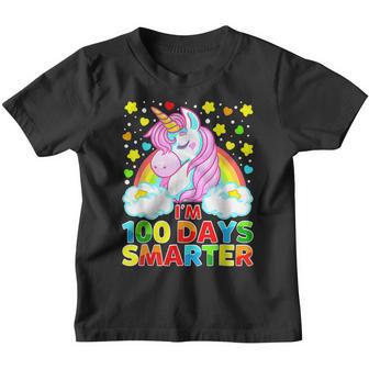 100 Days Smarter 100 Days Of School Unicorn Girls Costume Youth T-shirt - Thegiftio UK