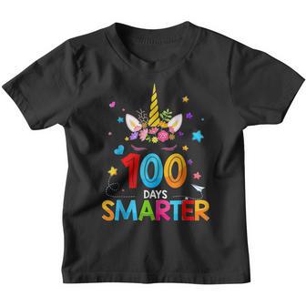 100 Days Smarter 100Th Day Of School Unicorn Student Teacher Youth T-shirt - Thegiftio UK
